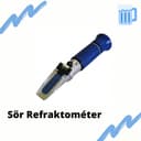Niebieski refraktometr ręczny z węgierskim napisem „Sör Refraktométer”.